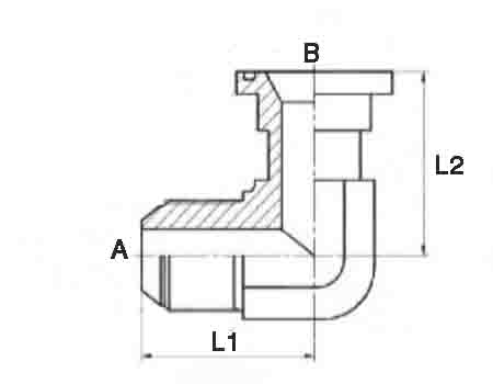 JIC MALE x SAE FLANGE CODE 61 90°