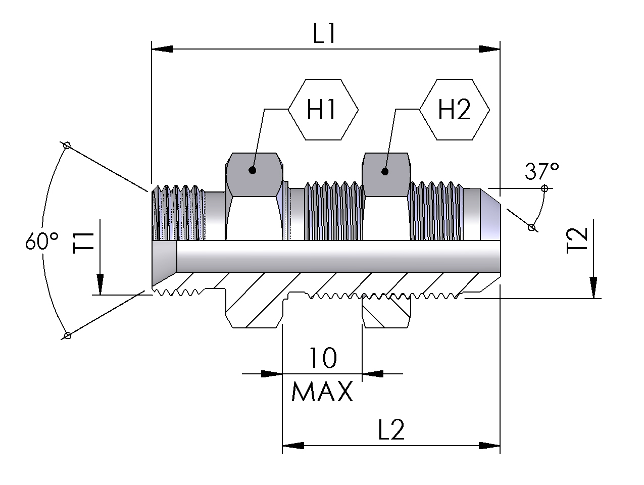 BSP MALE X JIC BULKHEAD