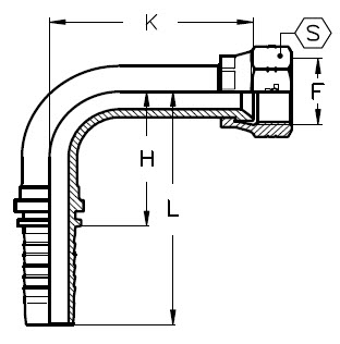 JIC FEMALE 90° ELBOW